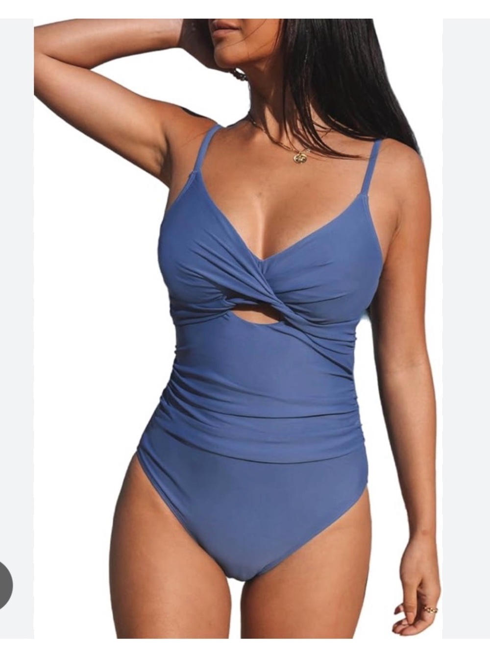 Cupshe Blue Twist-Front One-Piece Swimwear